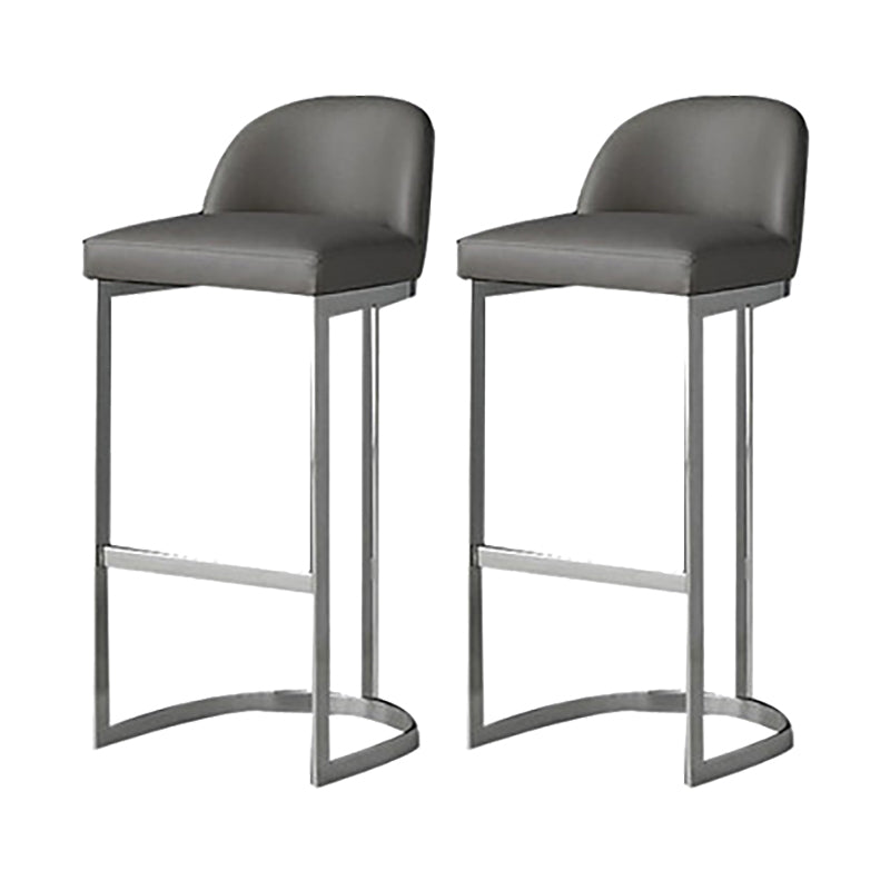 Industrial Low Back Stool Bucket Faux Leather Bar Stools for Bar