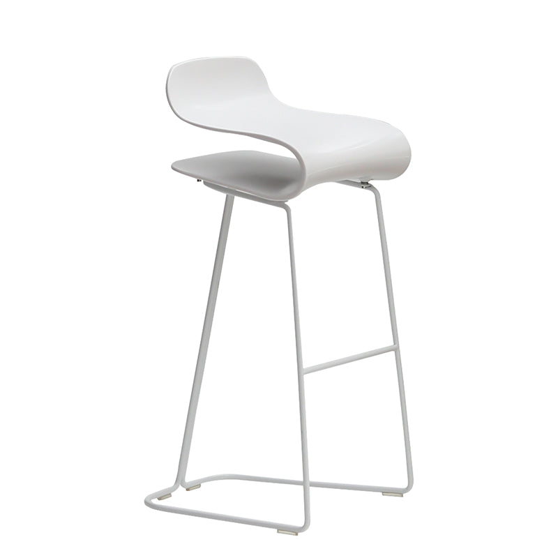 Backrest Armless Counter Stool Modern Iron Bar Stool with Plastic Cushion