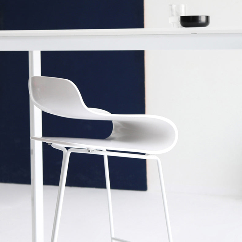 Backrest Armless Counter Stool Modern Iron Bar Stool with Plastic Cushion