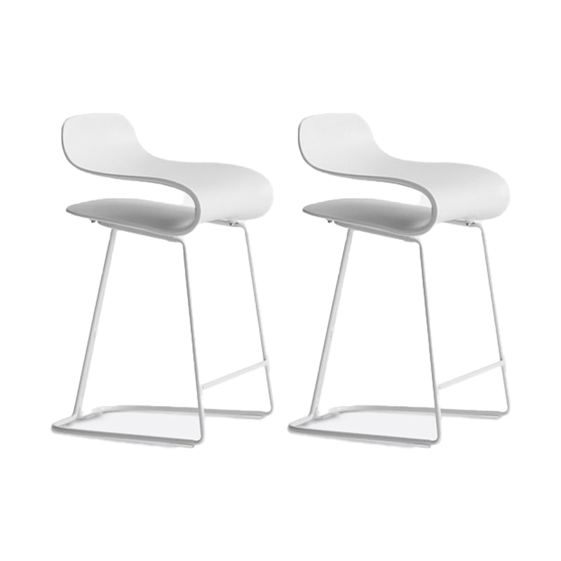 Backrest Armless Counter Stool Modern Iron Bar Stool with Plastic Cushion