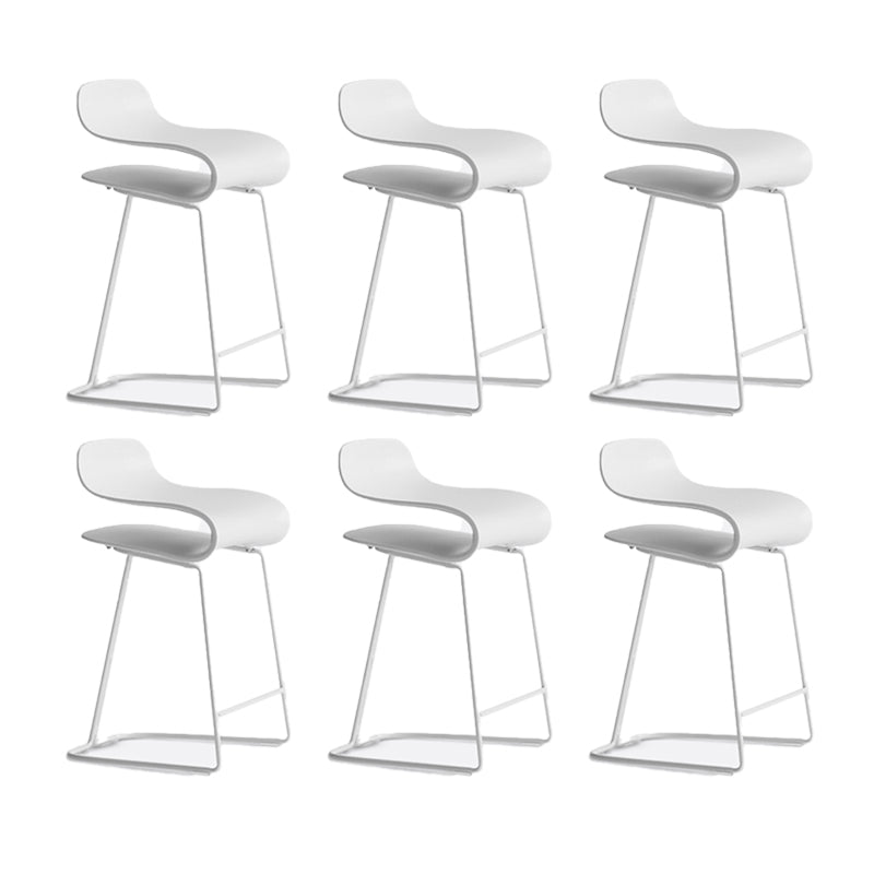 Backrest Armless Counter Stool Modern Iron Bar Stool with Plastic Cushion