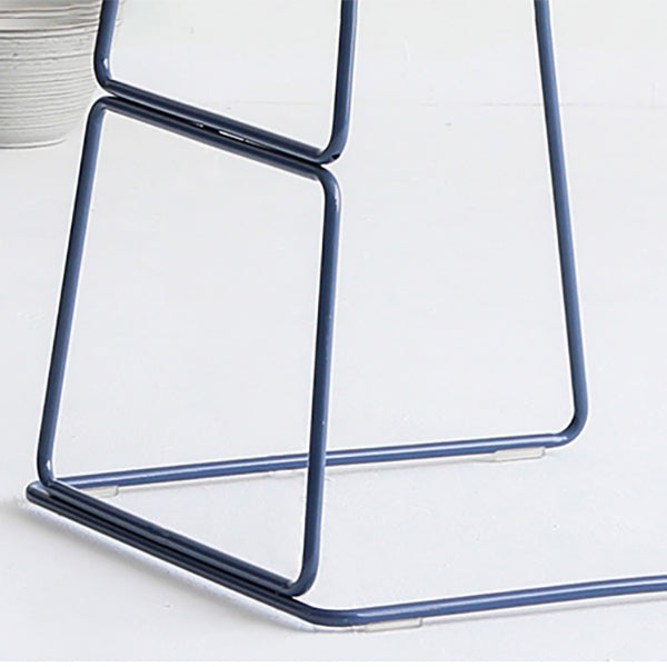 Modern Backrest Armless Counter Stool Iron High Stool with Plastic Cushion