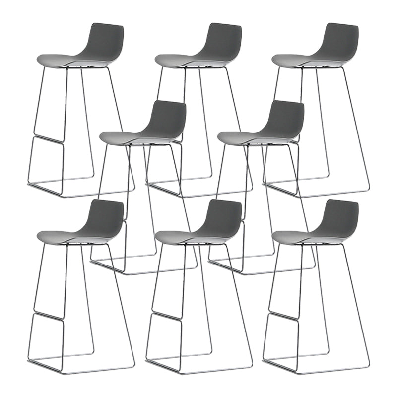 Modern Backrest Armless Counter Stool Iron High Stool with Plastic Cushion