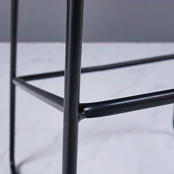 Modern Backrest Armless Counter Stool Metal High Stool with Plastic Cushion