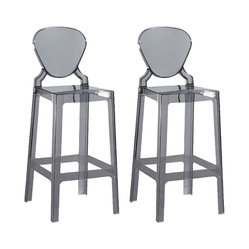 Industrial Backrest Armless Counter Stool Plastic Bar Stool with 4 Legs