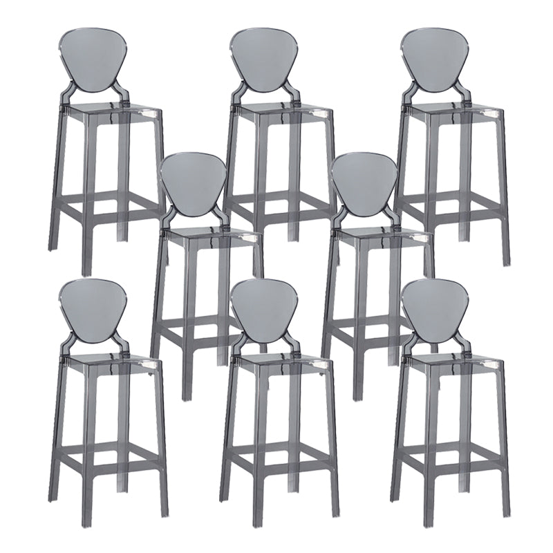 Industrial Backrest Armless Counter Stool Plastic Bar Stool with 4 Legs