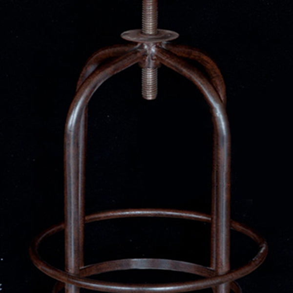 Modern Armless Counter Stool Metal Bar Stool with Wooden Seat