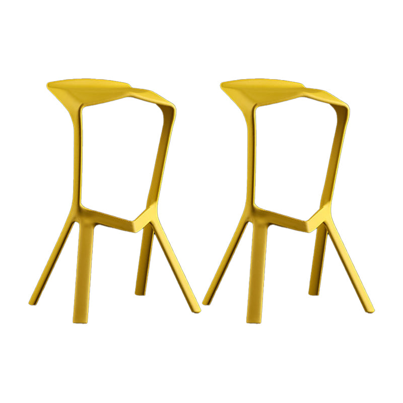 Industrial Armless Counter Stool Plastic Cafe Bar Stool with 4 Legs