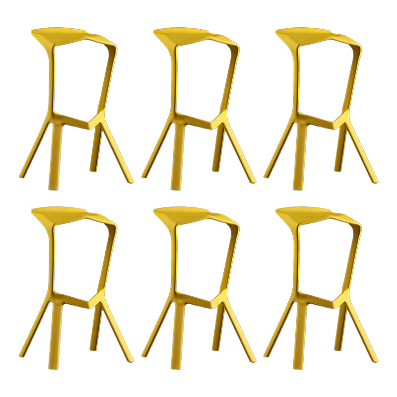 Industrial Armless Counter Stool Plastic Cafe Bar Stool with 4 Legs