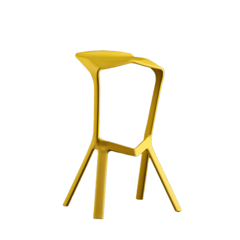 Industrial Armless Counter Stool Plastic Cafe Bar Stool with 4 Legs