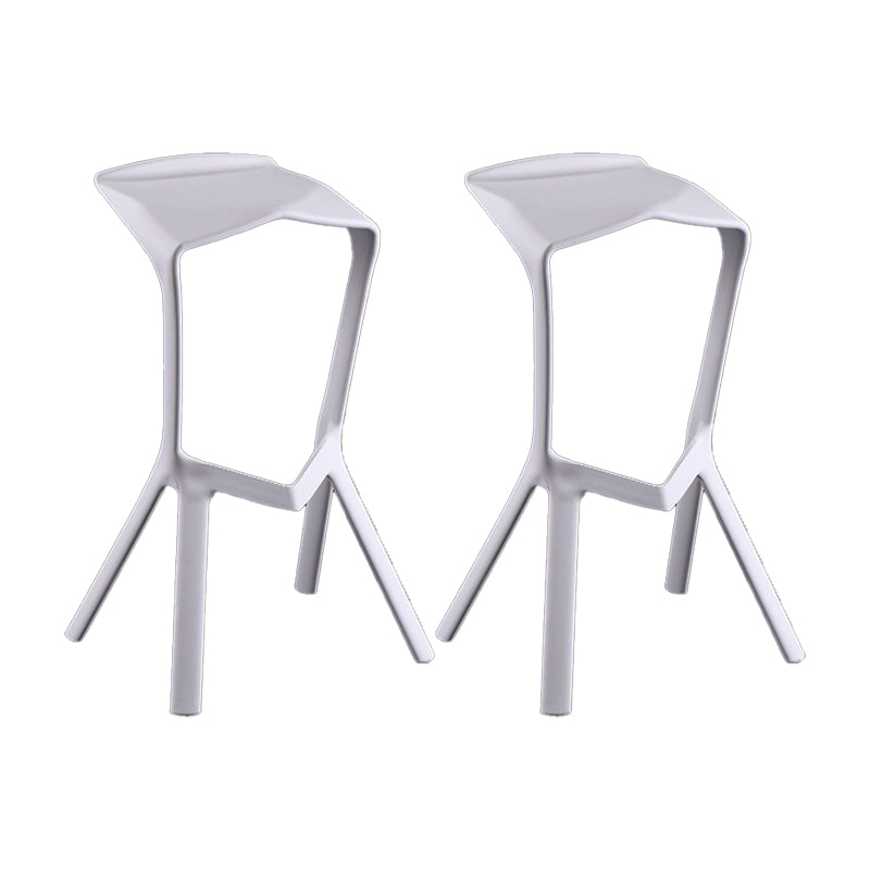 Industrial Armless Counter Stool Plastic Cafe Bar Stool with 4 Legs