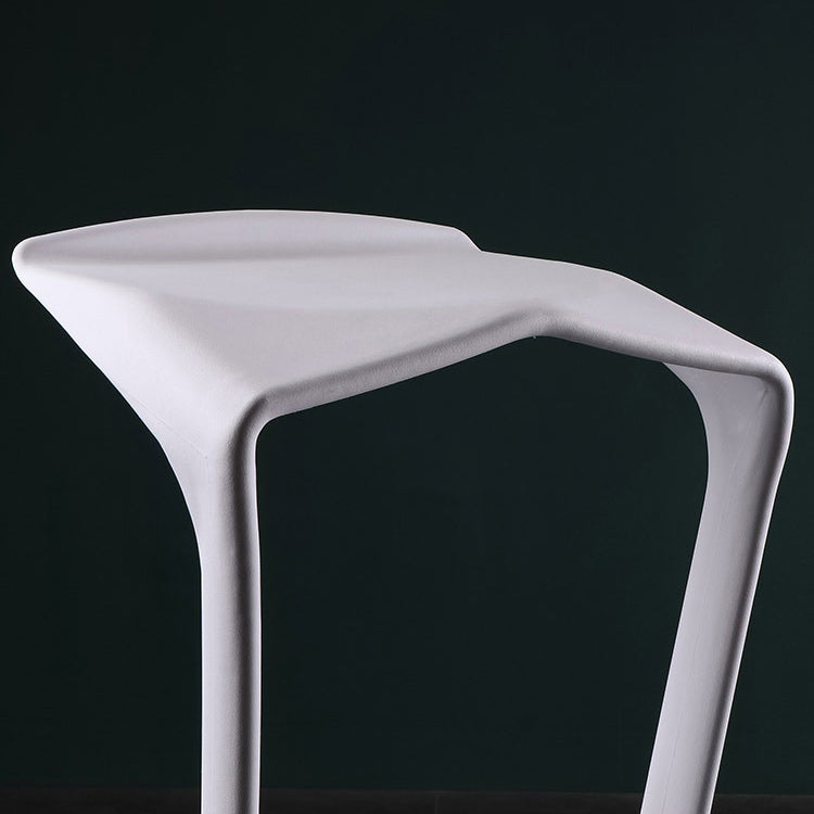 Industrial Armless Counter Stool Plastic Cafe Bar Stool with 4 Legs