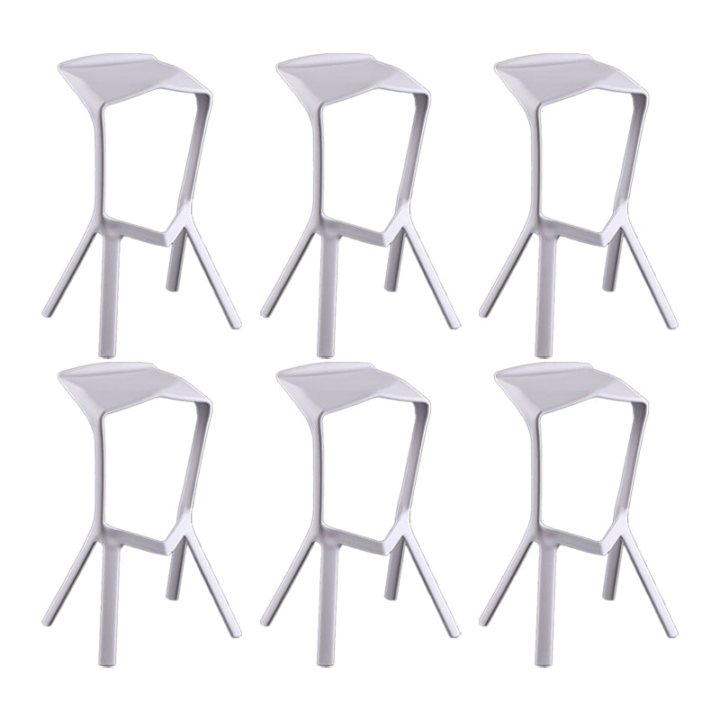 Industrial Armless Counter Stool Plastic Cafe Bar Stool with 4 Legs