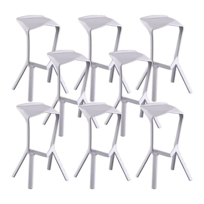 Industrial Armless Counter Stool Plastic Cafe Bar Stool with 4 Legs