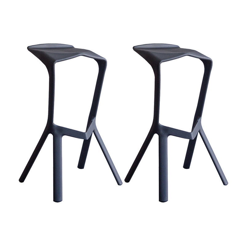 Industrial Armless Counter Stool Plastic Cafe Bar Stool with 4 Legs