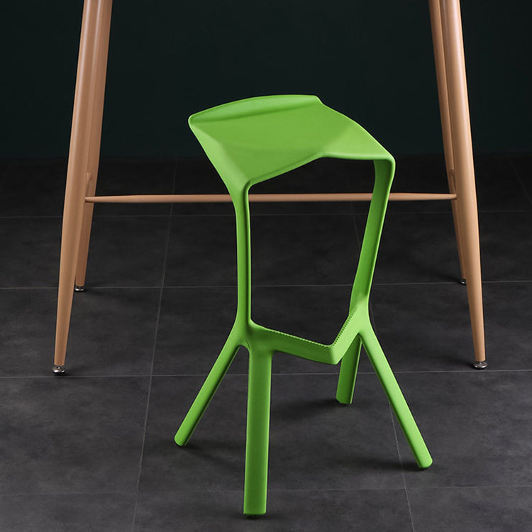 Industrial Armless Counter Stool Plastic Cafe Bar Stool with 4 Legs