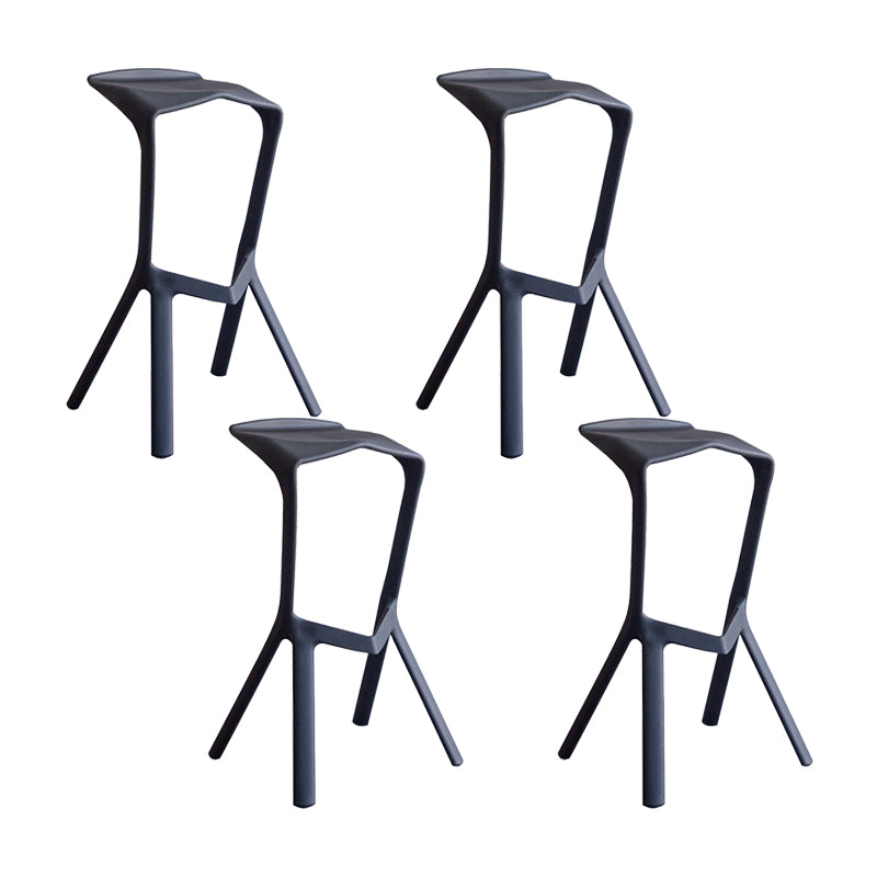 Industrial Armless Counter Stool Plastic Cafe Bar Stool with 4 Legs