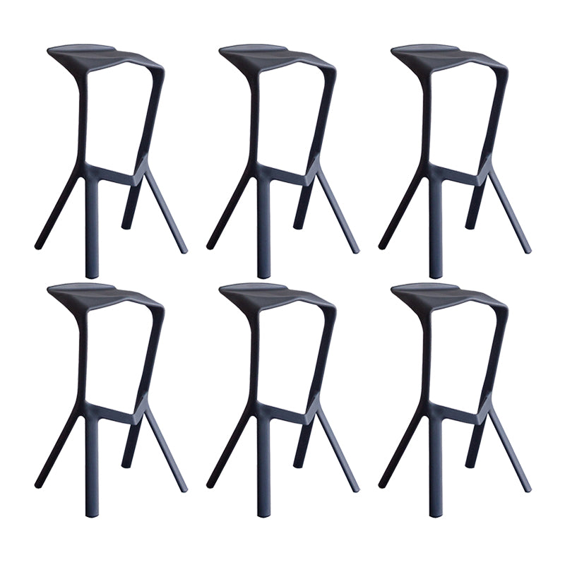Industrial Armless Counter Stool Plastic Cafe Bar Stool with 4 Legs