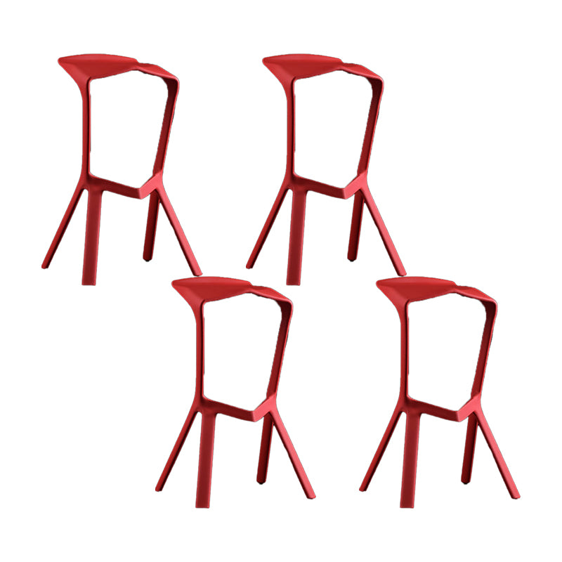 Industrial Armless Counter Stool Plastic Cafe Bar Stool with 4 Legs