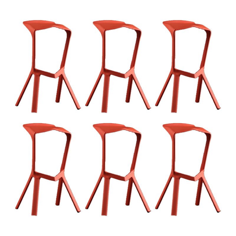 Industrial Armless Counter Stool Plastic Cafe Bar Stool with 4 Legs