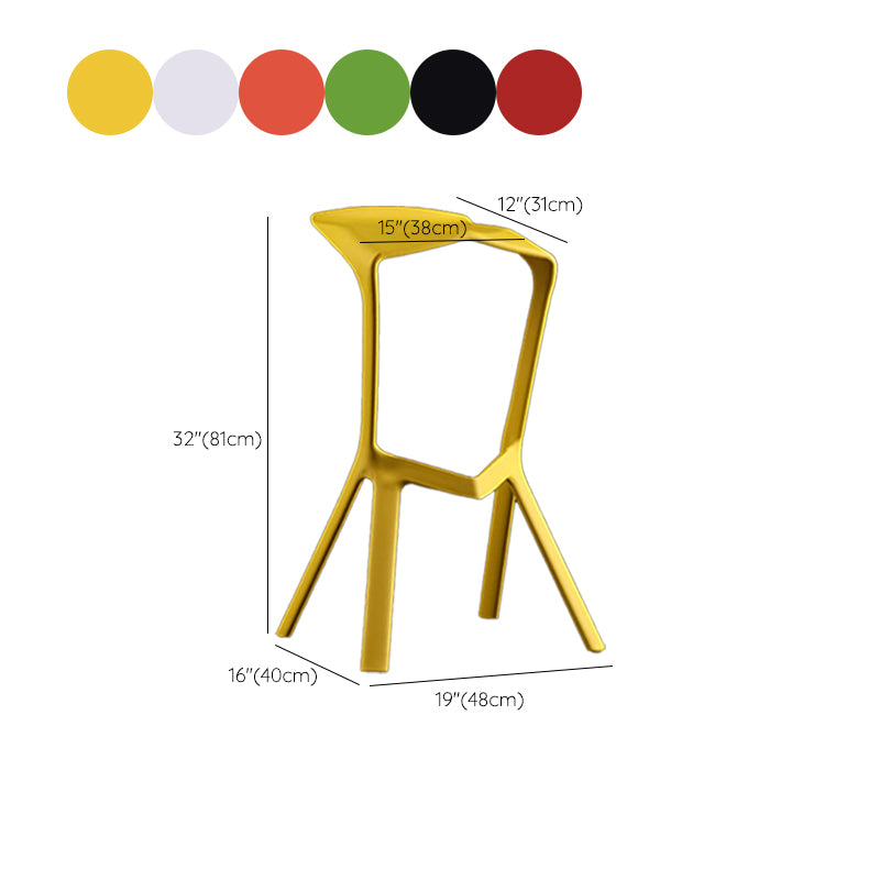 Industrial Armless Counter Stool Plastic Cafe Bar Stool with 4 Legs