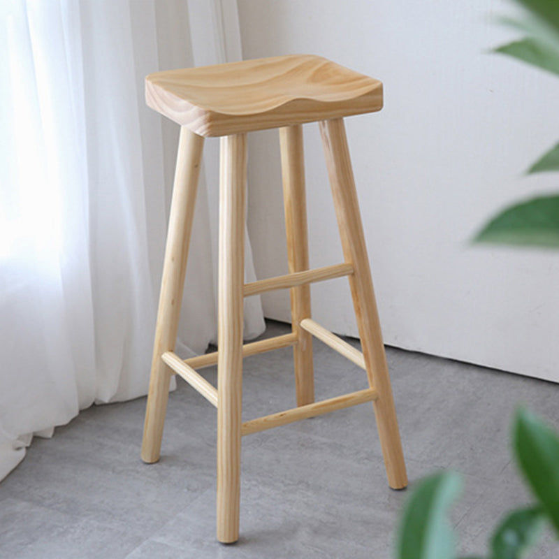 Industrial Counter High Stool Solid Wood Backless Counter-height Stool