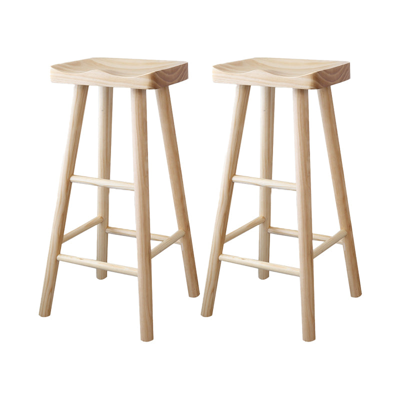 Industrial Counter High Stool Solid Wood Backless Counter-high Stool