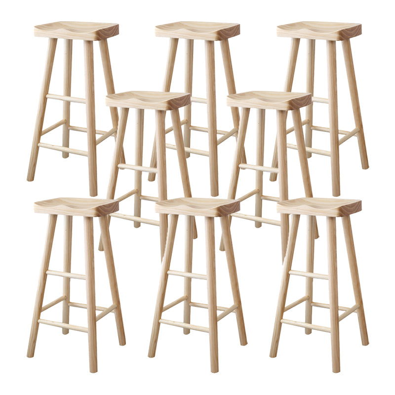 Industrial Counter High Stool Solid Wood Backless Counter-high Stool