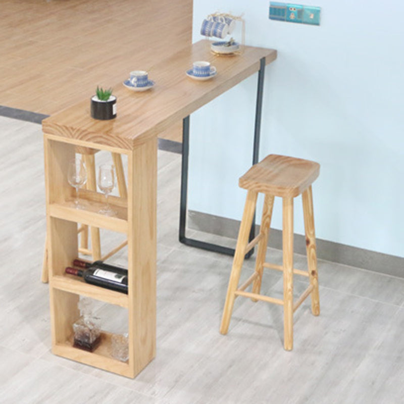 Industrial Counter High Stool Solid Wood Backless Counter-high Stool