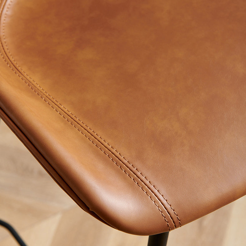 Contemporary PU Leather Bar-stool Bucket Seat Counter Bar Stool with Metal Legs