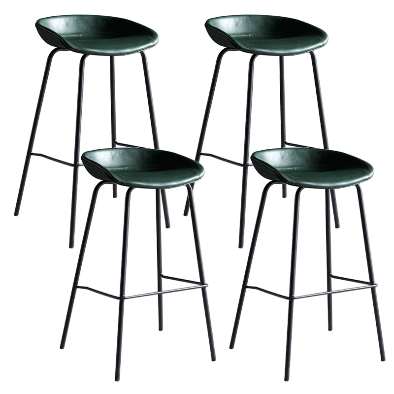 Contemporary PU Leather Bar-stool Bucket Seat Counter Bar Stool with Metal Legs