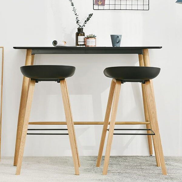 Nordic Plastic Bar-stool Bucket Seat Counter Bar Stool with Wood Legs