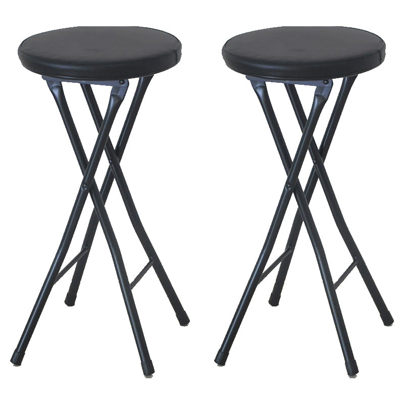 Foldable Bistro Round Shape High Chair Modern Counter Chair with Metal 4 Legs