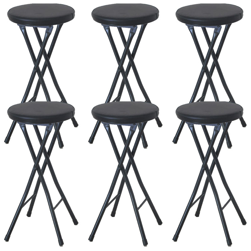 Foldable Bistro Round Shape High Chair Modern Counter Chair with Metal 4 Legs