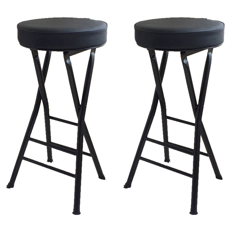 Foldable Bistro Round Shape High Chair Modern Counter Chair with Metal 4 Legs