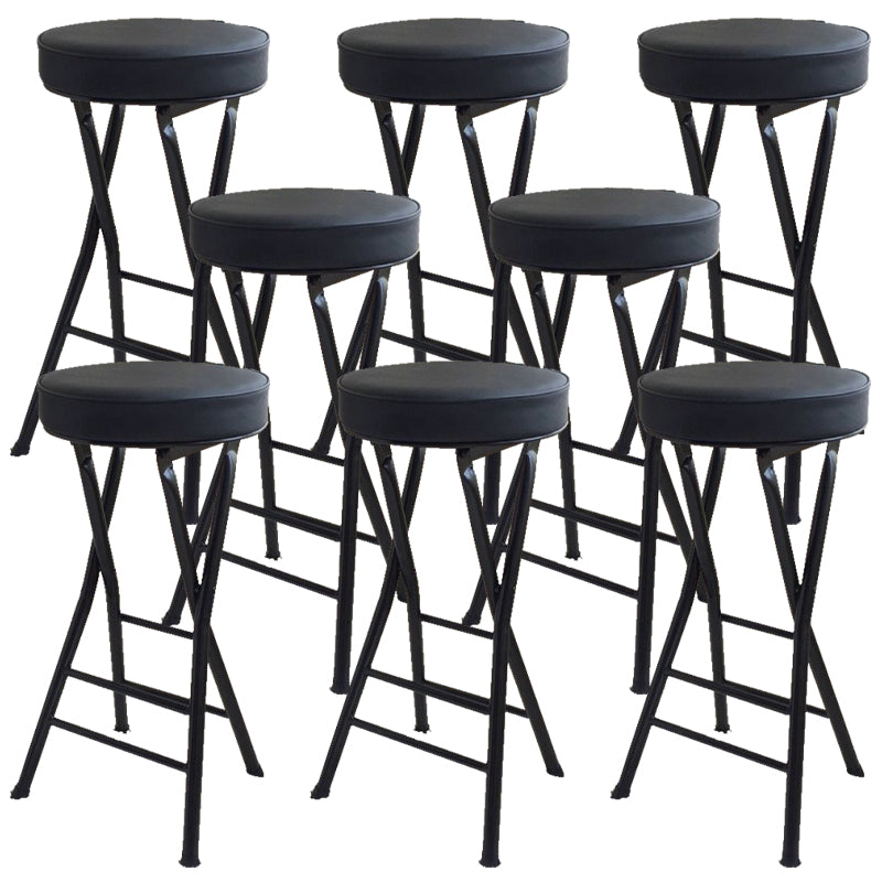 Foldable Bistro Round Shape High Chair Modern Counter Chair with Metal 4 Legs