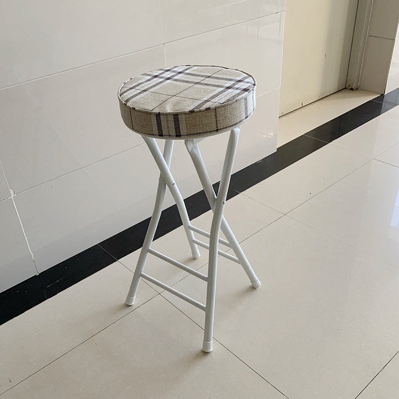 Foldable Bistro Round Shape High Chair Modern Counter Chair with Metal 4 Legs