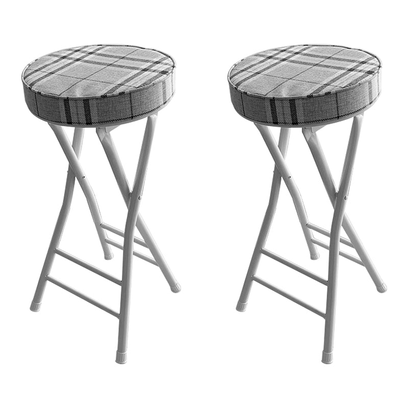 Foldable Bistro Round Shape High Chair Modern Counter Chair with Metal 4 Legs