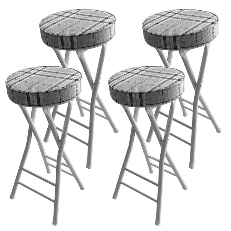 Foldable Bistro Round Shape High Chair Modern Counter Chair with Metal 4 Legs