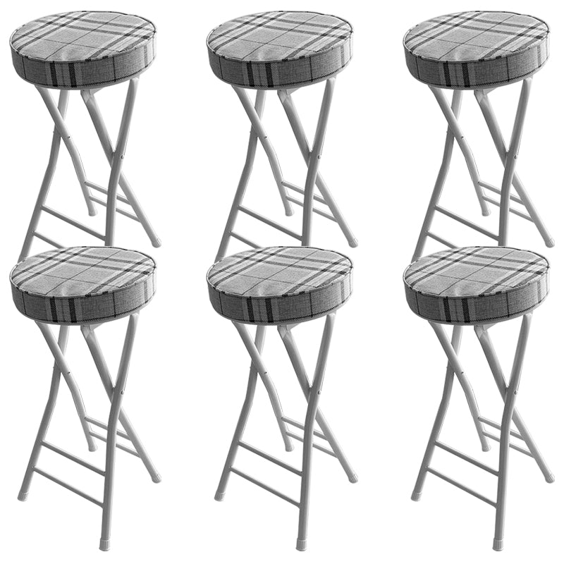 Foldable Bistro Round Shape High Chair Modern Counter Chair with Metal 4 Legs