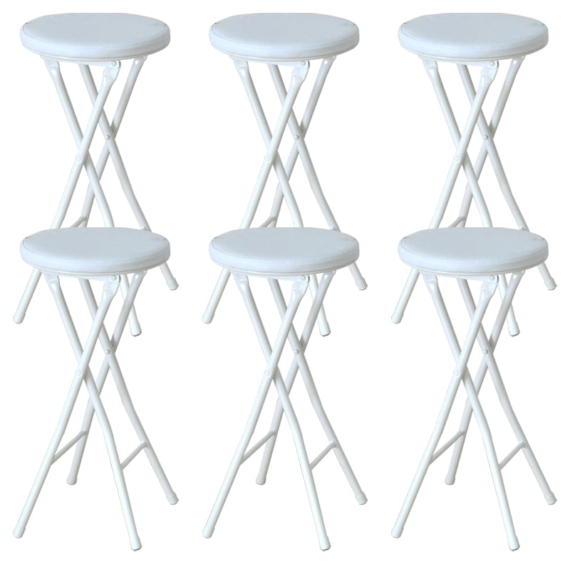 Foldable Bistro Round Shape High Chair Modern Counter Chair with Metal 4 Legs