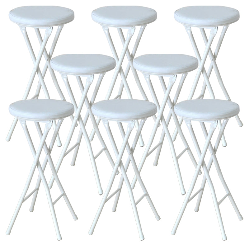 Foldable Bistro Round Shape High Chair Modern Counter Chair with Metal 4 Legs