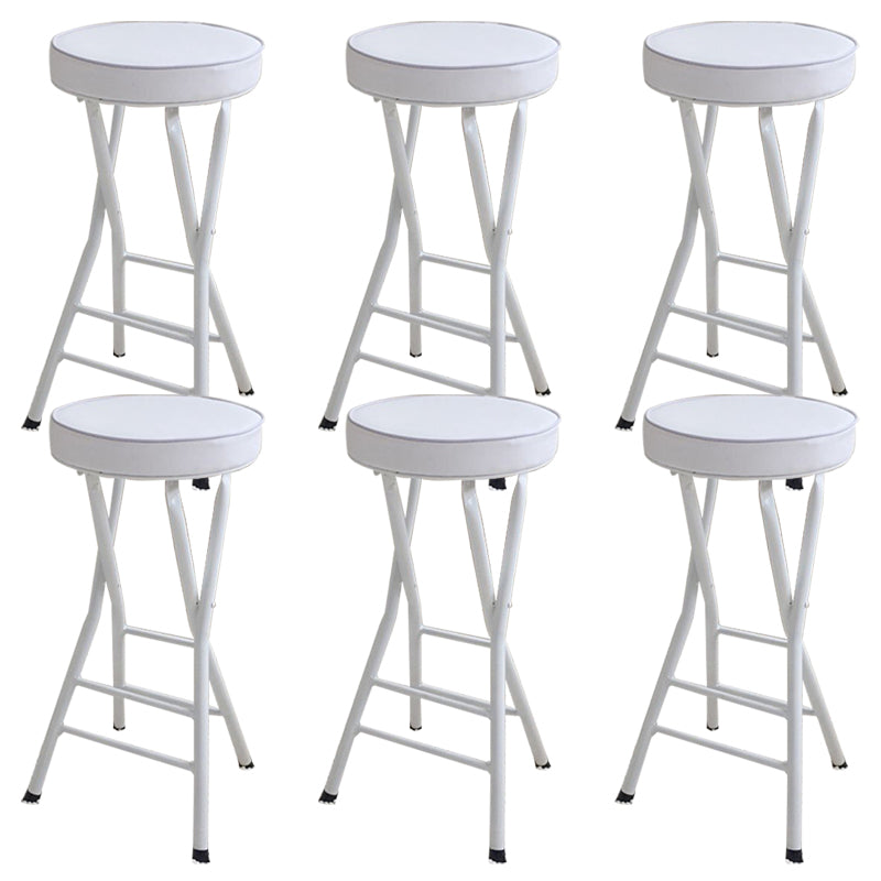 Foldable Bistro Round Shape High Chair Modern Counter Chair with Metal 4 Legs