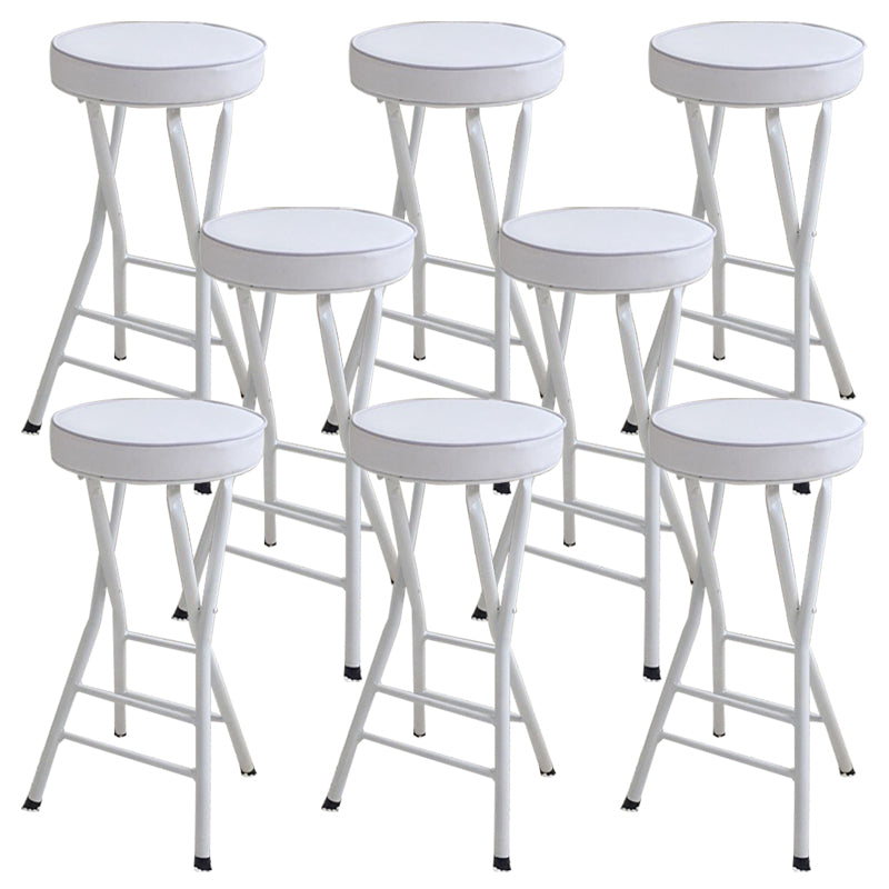 Foldable Bistro Round Shape High Chair Modern Counter Chair with Metal 4 Legs