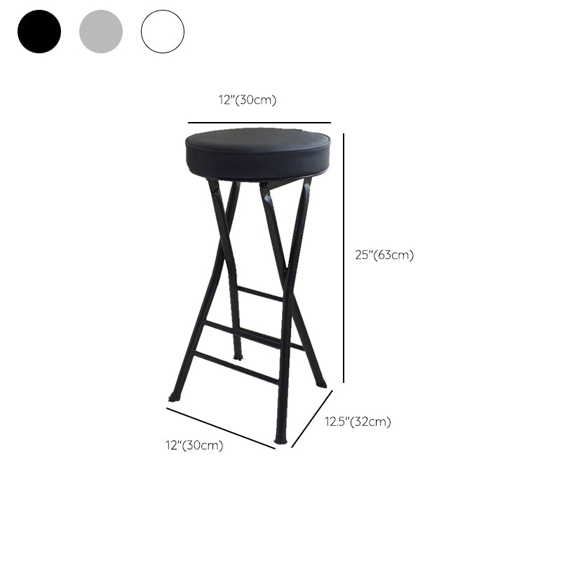 Foldable Bistro Round Shape High Chair Modern Counter Chair with Metal 4 Legs