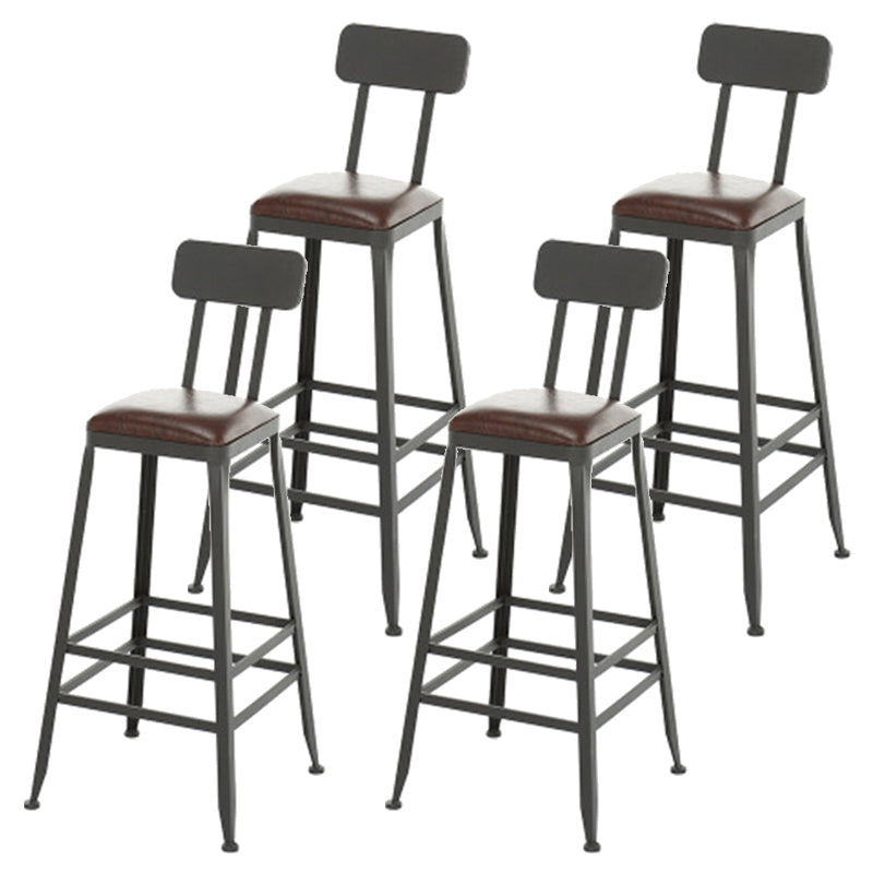 Contemporary Style Metal Bar-stool PU Leather Counter Bar Stool for Kitchen