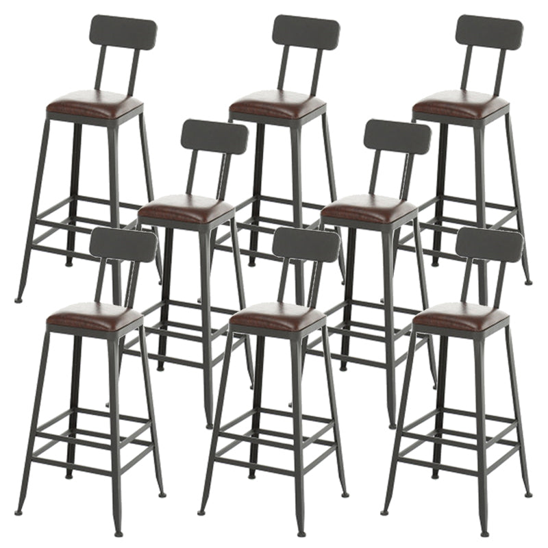 Contemporary Style Metal Bar-stool PU Leather Counter Bar Stool for Kitchen
