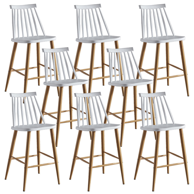 Nordic Plastic Bar-stool Square Seat Counter Bar Stool with Wood Legs