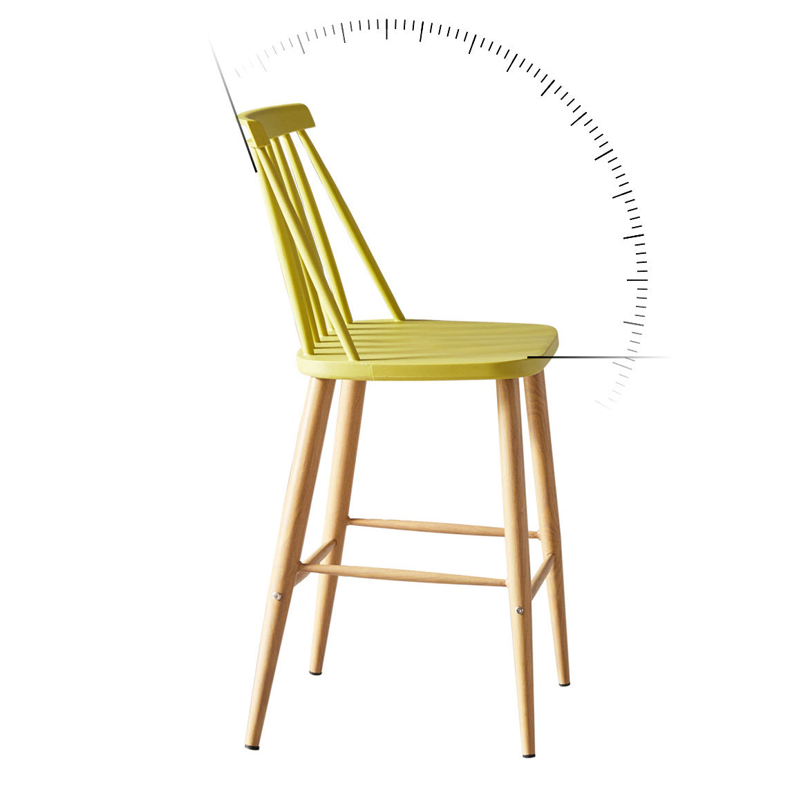 Nordic Plastic Bar-stool Square Seat Counter Bar Stool with Wood Legs