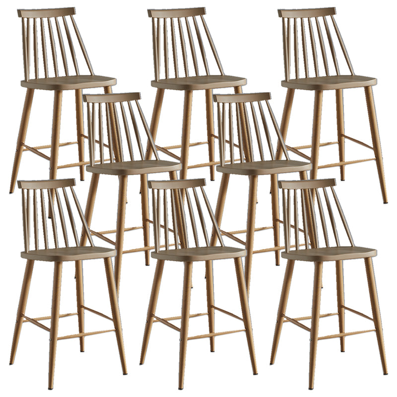 Nordic Plastic Bar-stool Square Seat Counter Bar Stool with Wood Legs